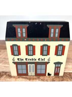 The Cats Meow Series IX Treble Clef 1991 Wooden Shelf Sitter Decor